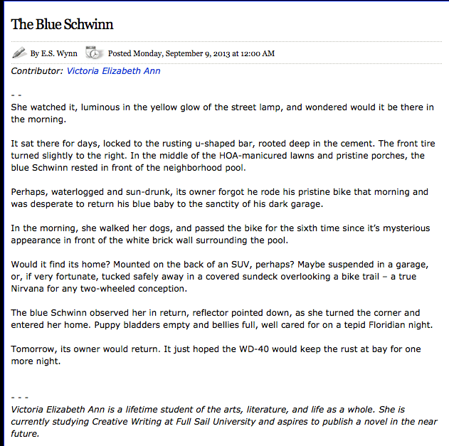 Flash fiction: short, sweet, and to the point. Writing for today's ADD generation.